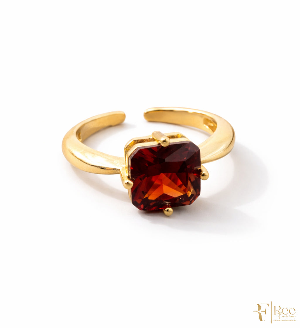 Ruby Square Adjustable Ring