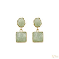 Mint Green Stone Drop Earrings