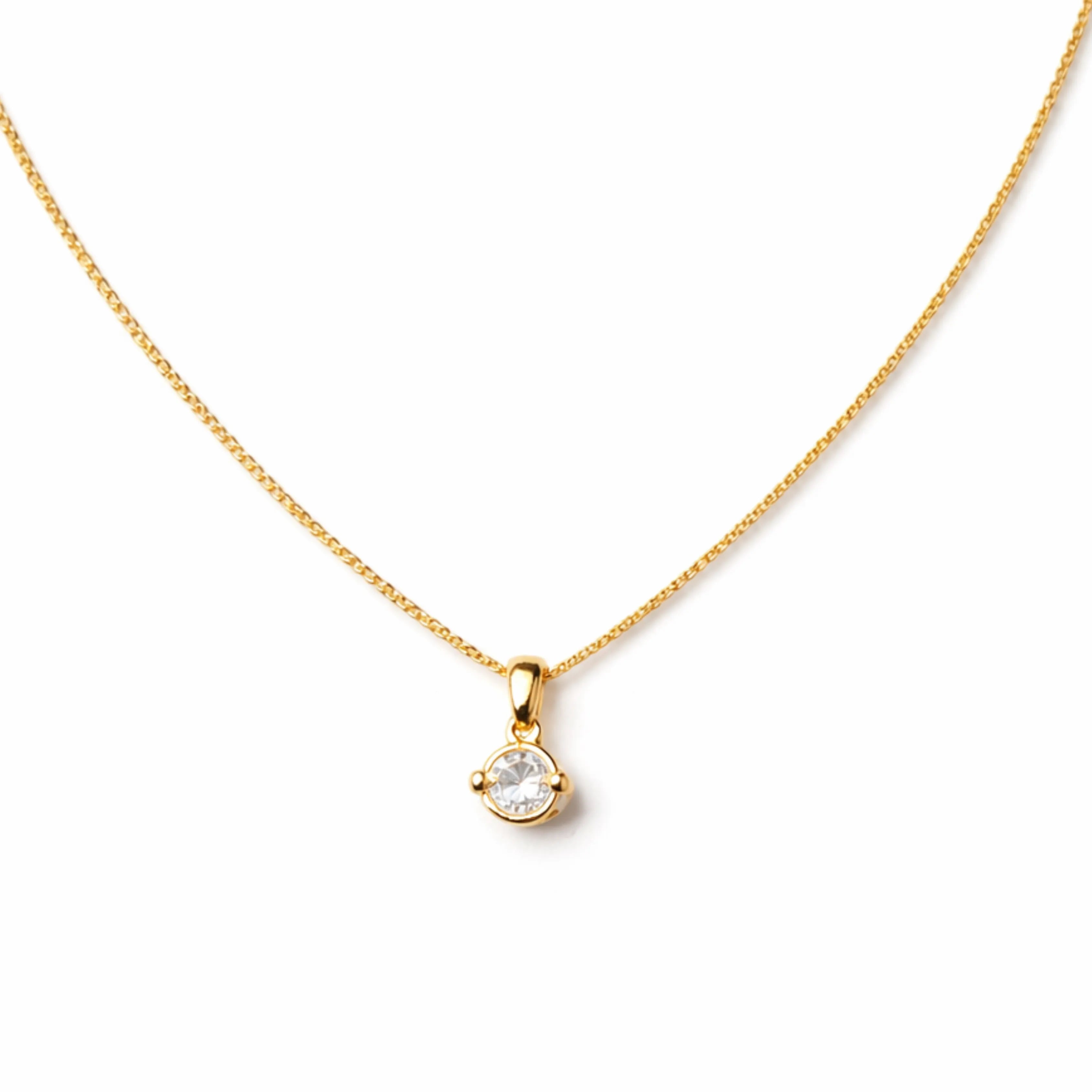 Minimal Crystal Drop Pendant Necklace
