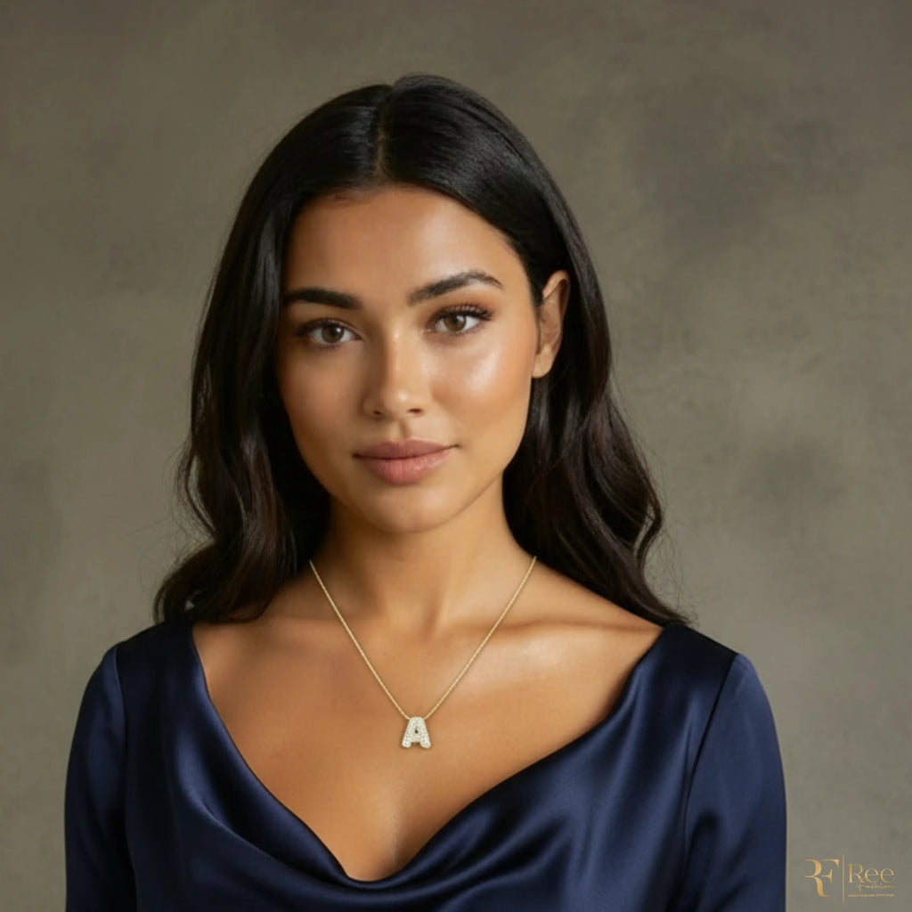Gold 'A' Initial Necklace