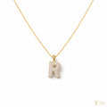 Gold 'R' Initial Necklace