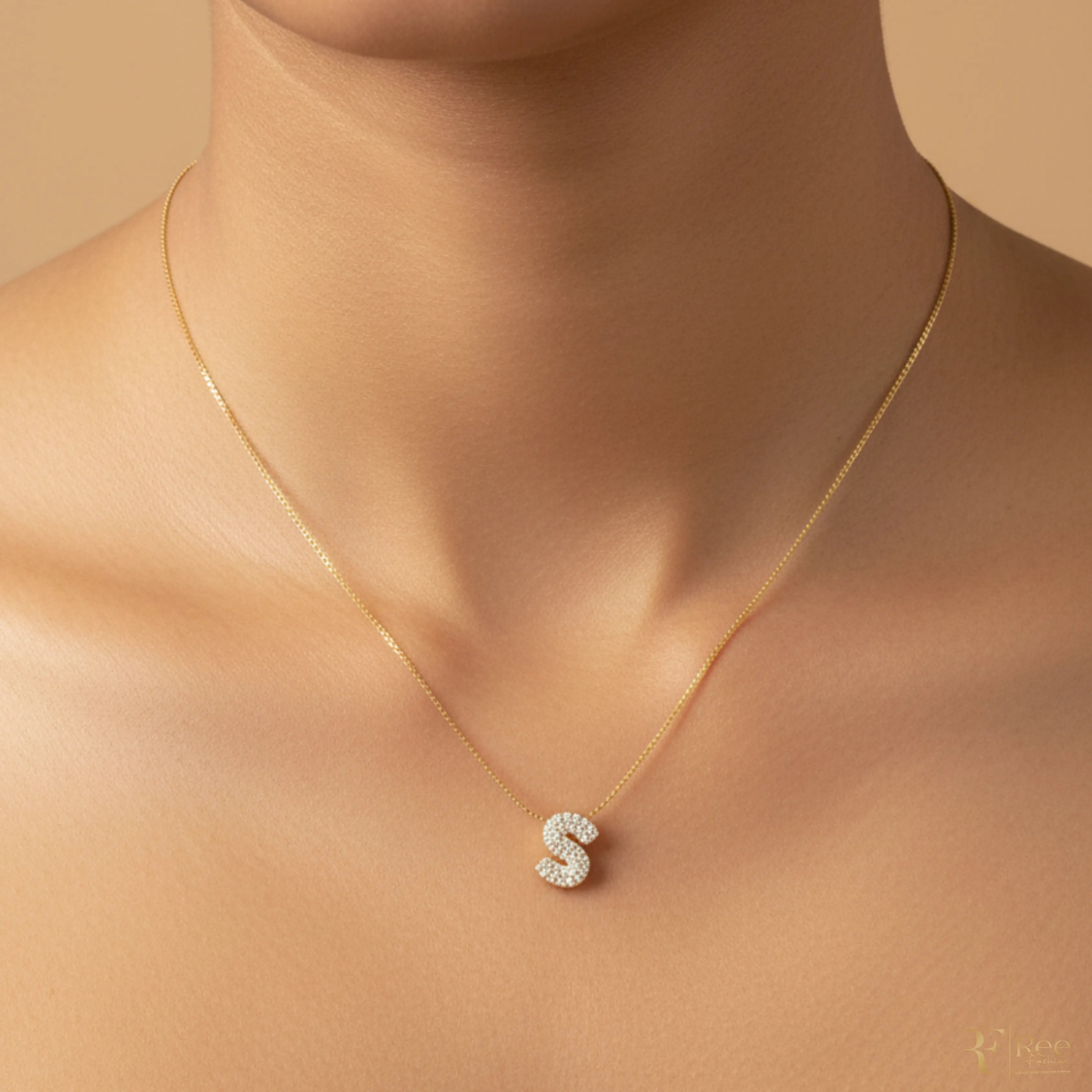 Gold 'S' Initial Necklace