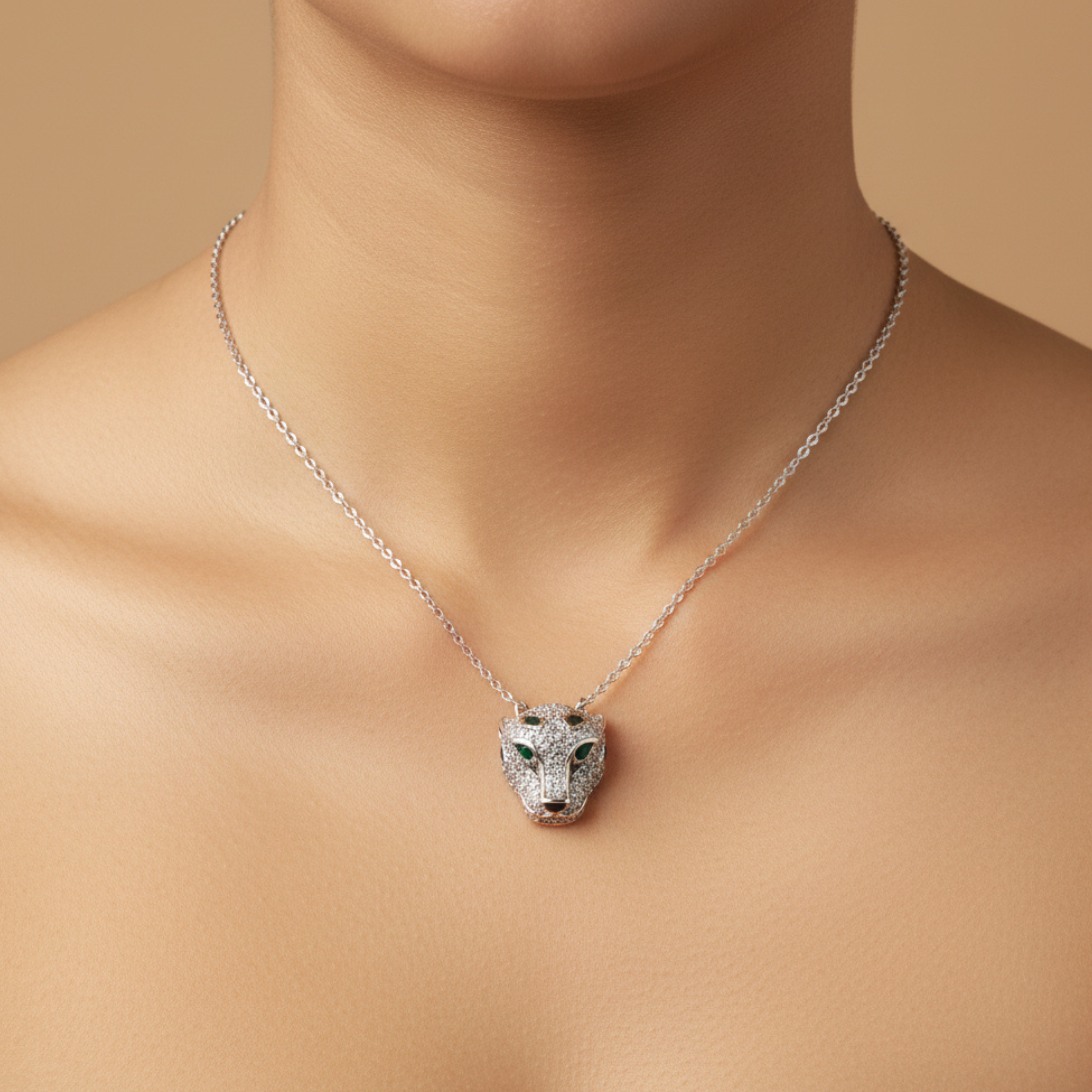 Emerald Gaze Panther Pendant