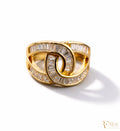 Crystal Curve Gold Statement Ring