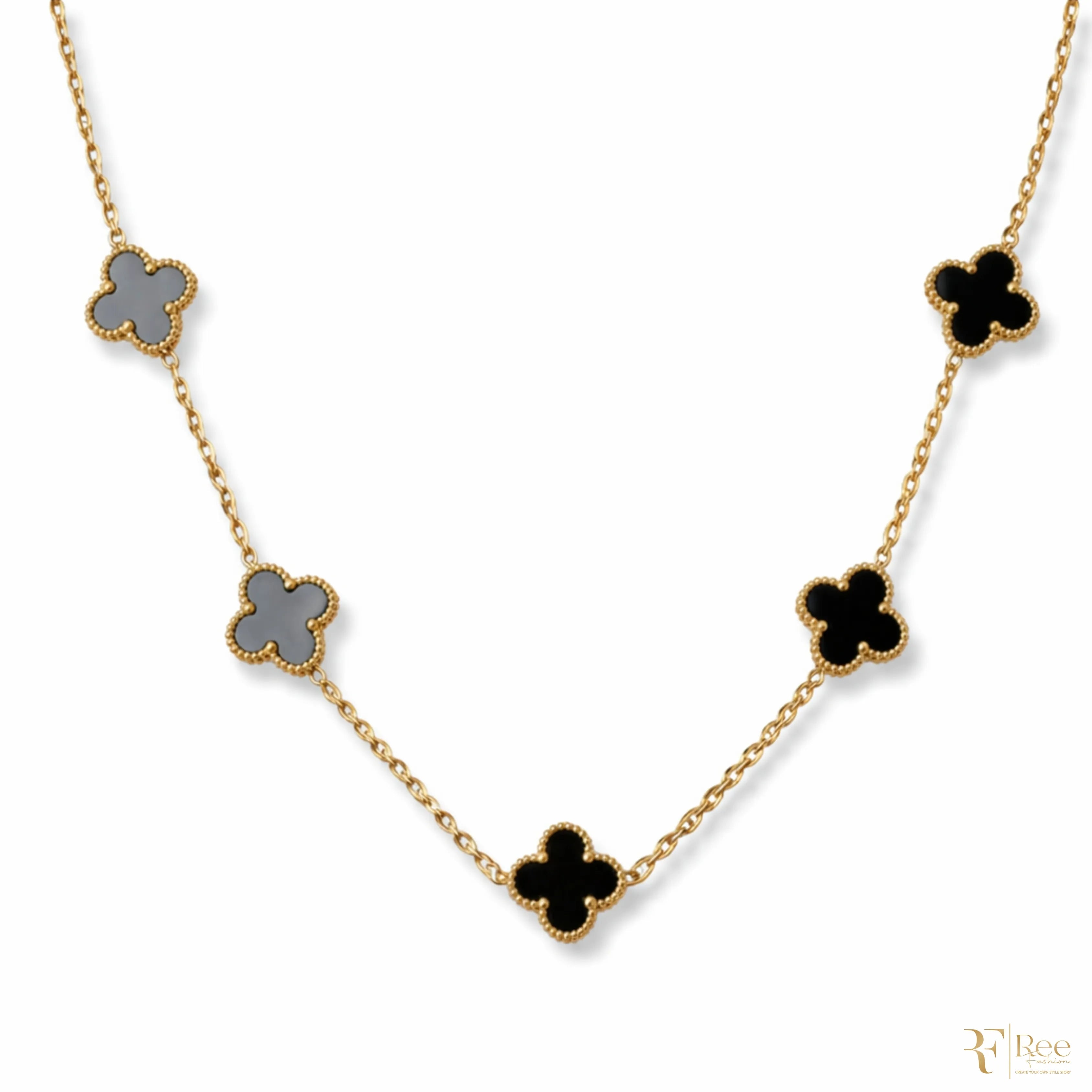 Onyx Multi-Clover Necklace
