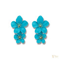 Turquoise Bloom Floral Earrings