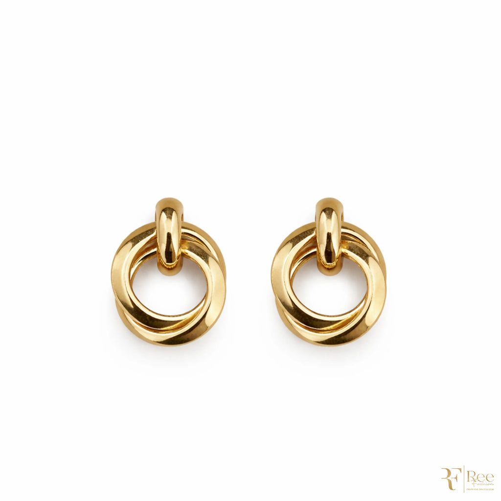 Gold Link Hoop Earrings