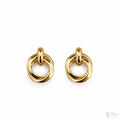 Gold Link Hoop Earrings