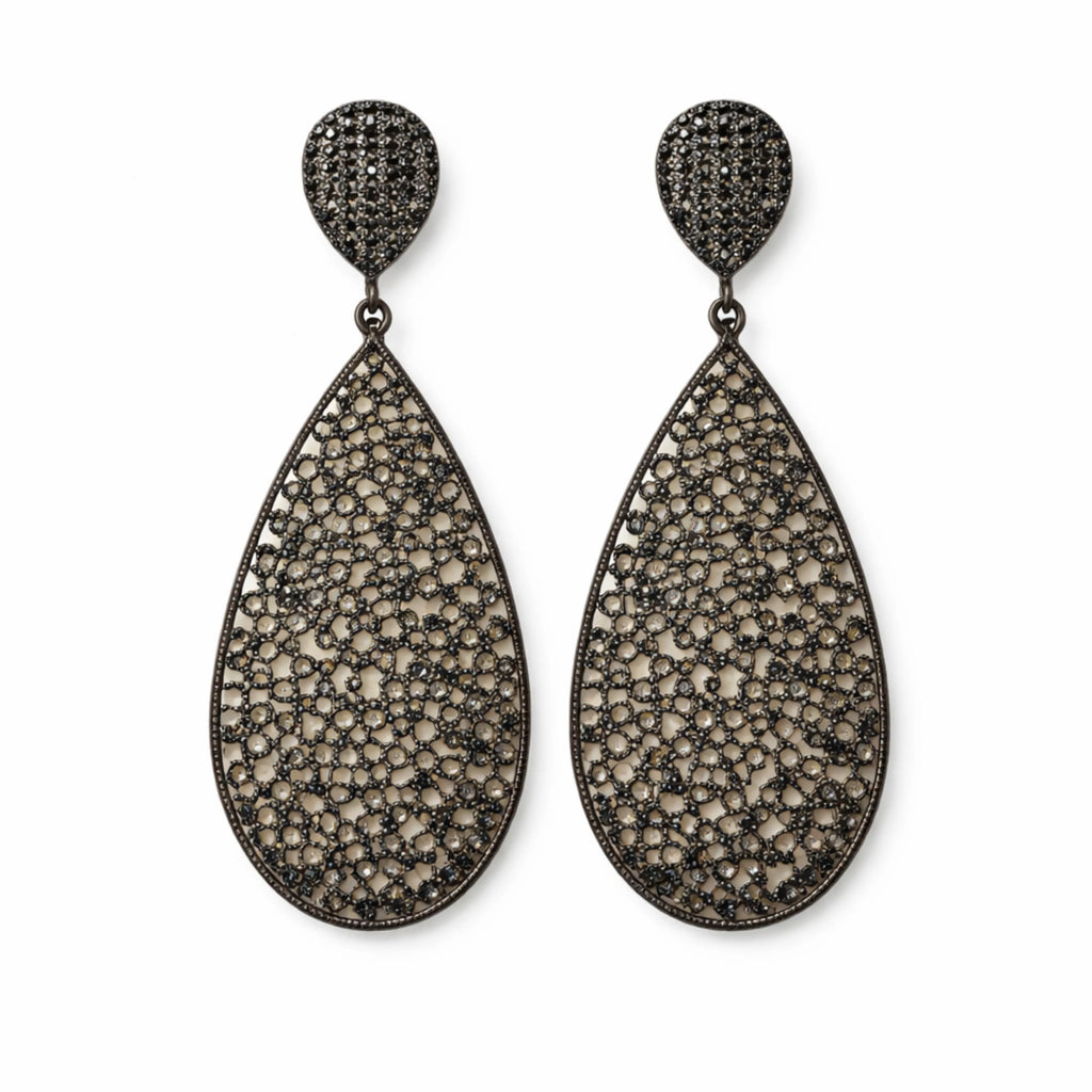 Vintage Crystal Cluster Statement Earrings