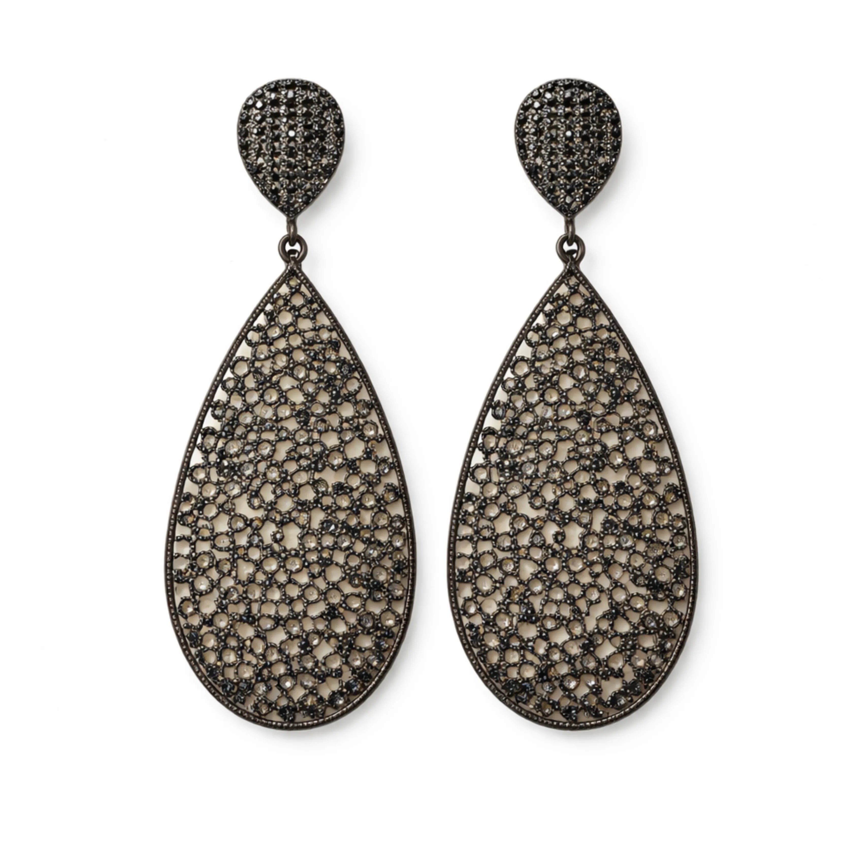 Vintage Crystal Cluster Statement Earrings