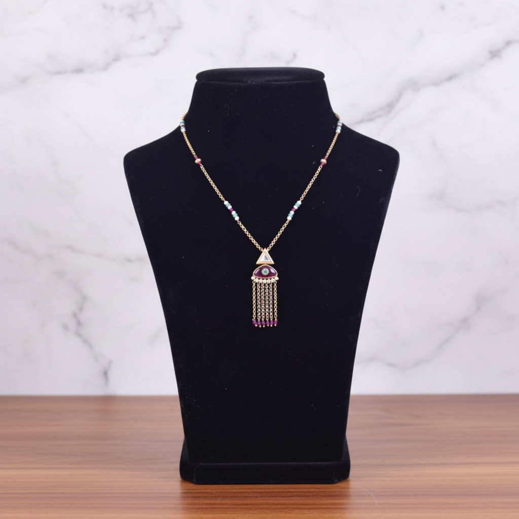 Evil Eye Tassel Pendant Set