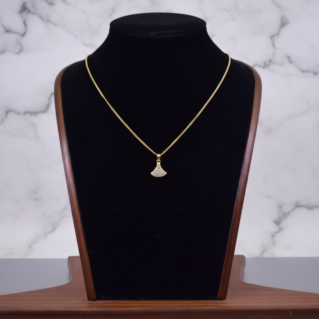 Golden Arc Sparkle Pendant