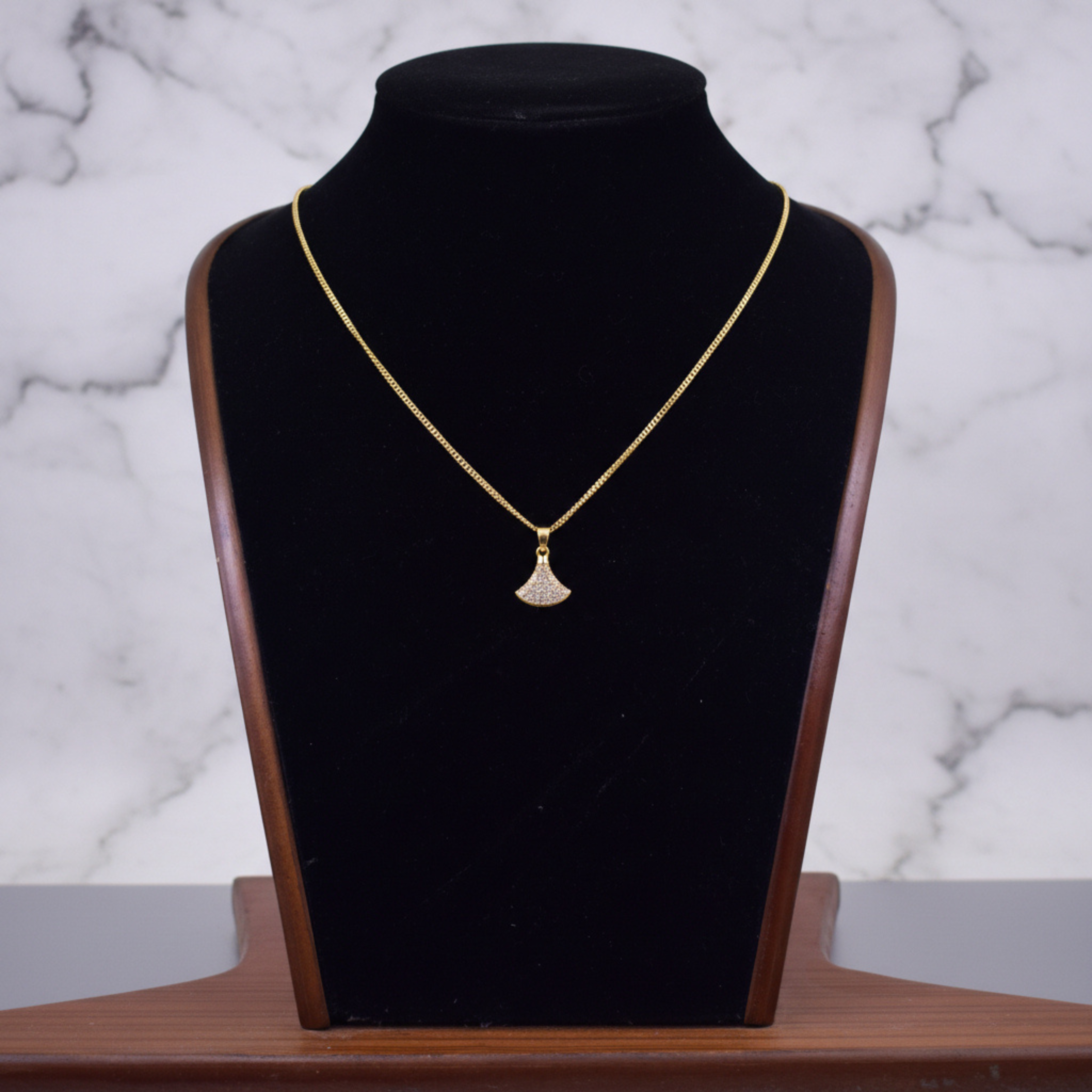 Golden Arc Sparkle Pendant