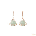 Geometric Mint Drop Earrings