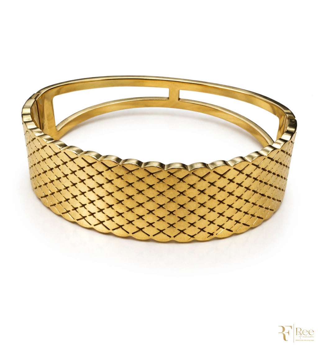 Golden Weave Cuff Bracelet