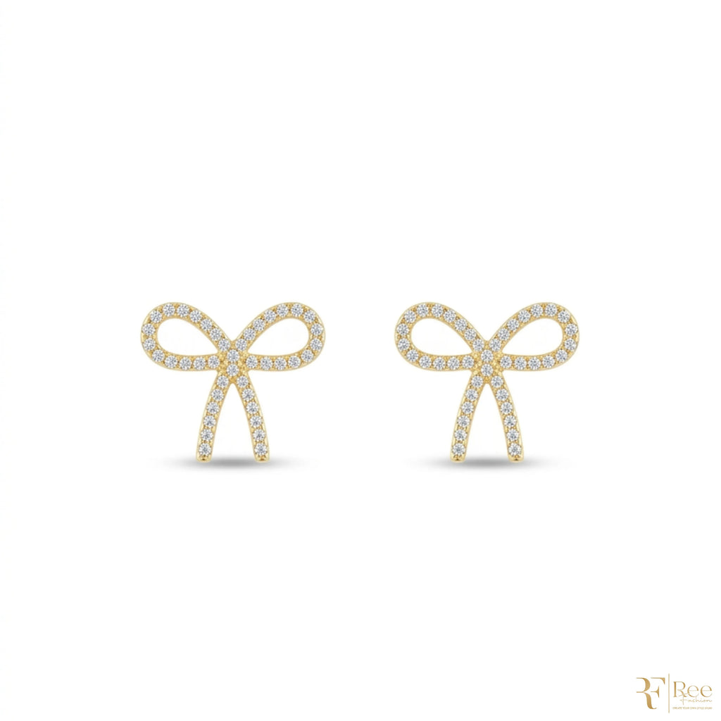 Crystal Bow Knot Stud Earrings