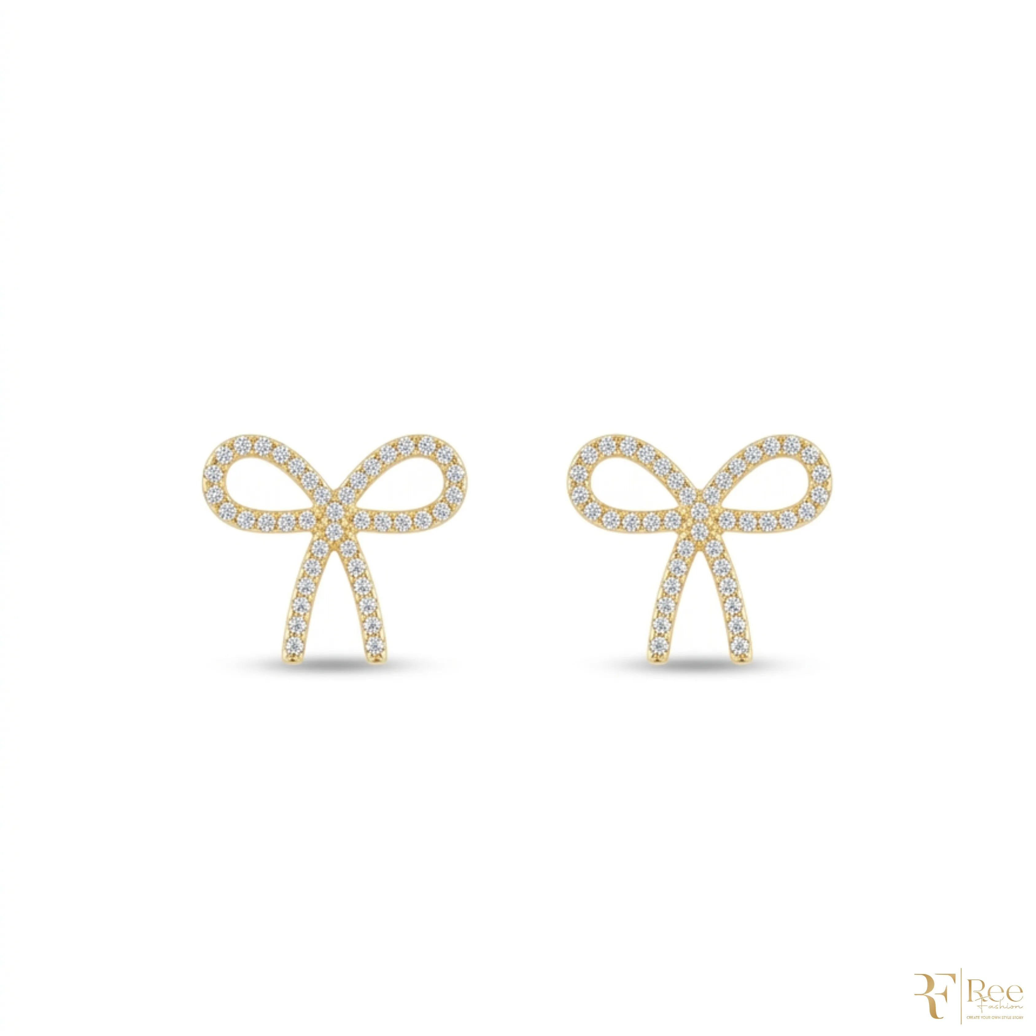 Crystal Bow Knot Stud Earrings