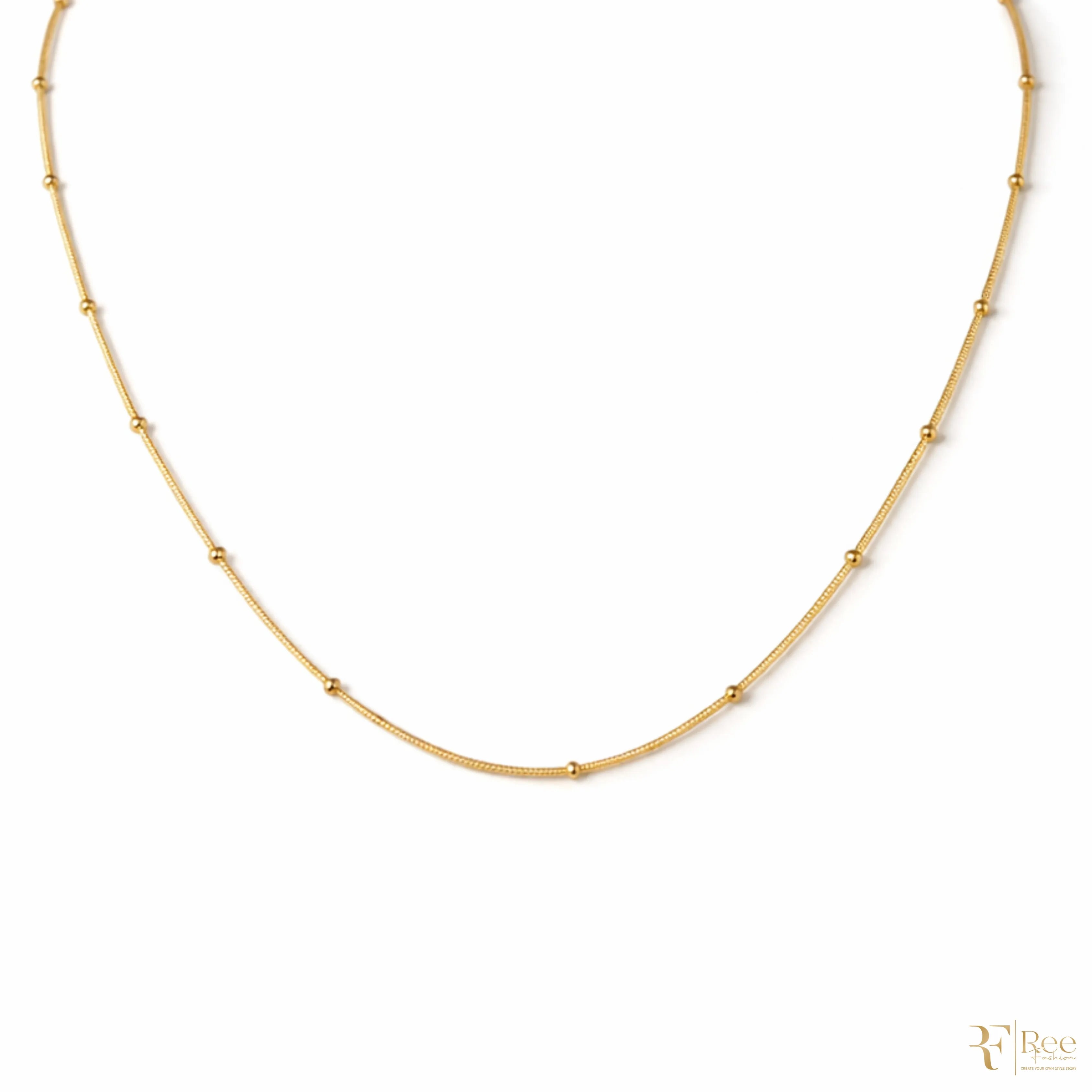 Gold Dainty Beaded Snake Chain