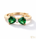 Emerald Bow Crystal Ring