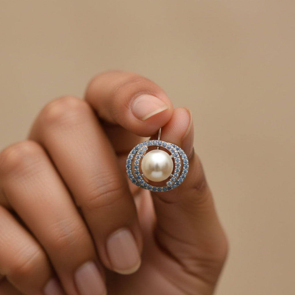 Celeste Blue Pearl Studs