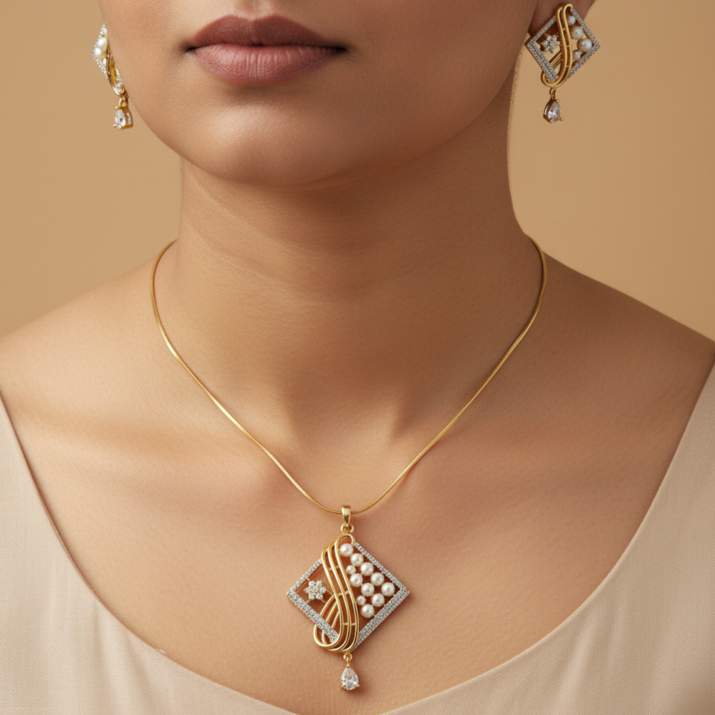 Pearl Veil Elegance Pendant Set