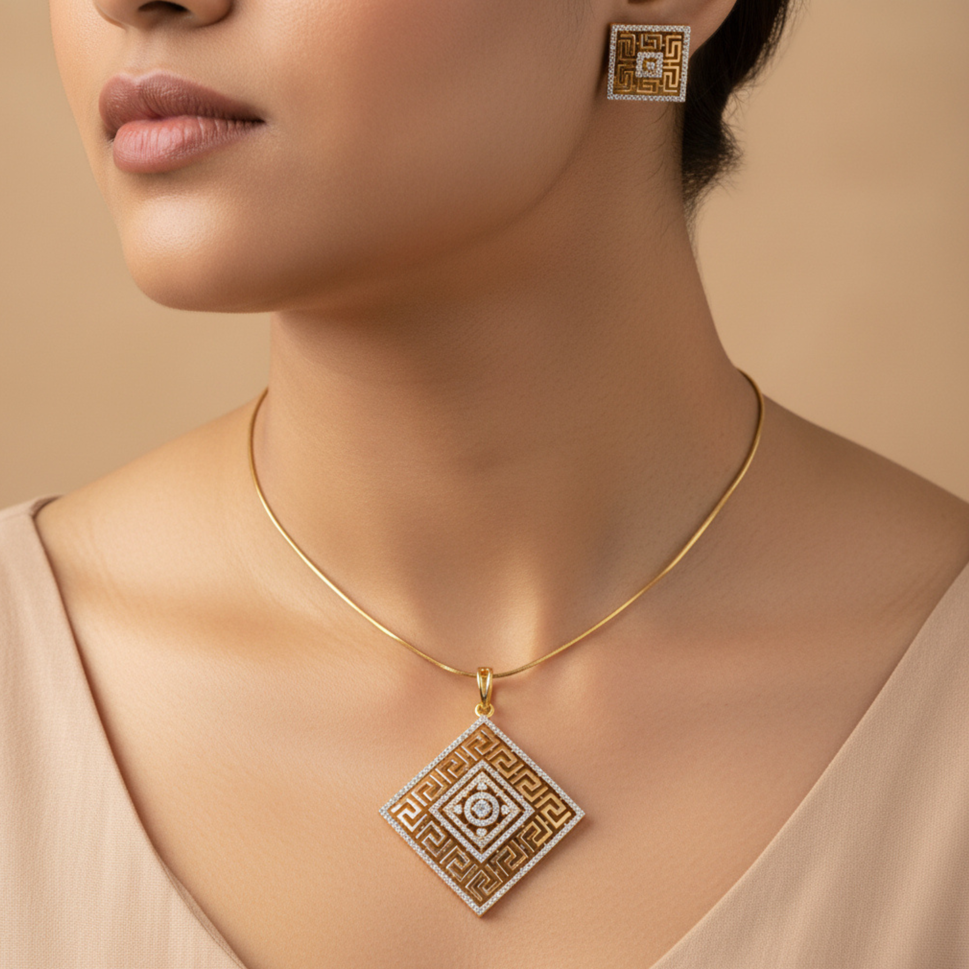 Rajasi Ruby Heritage Pendant Set