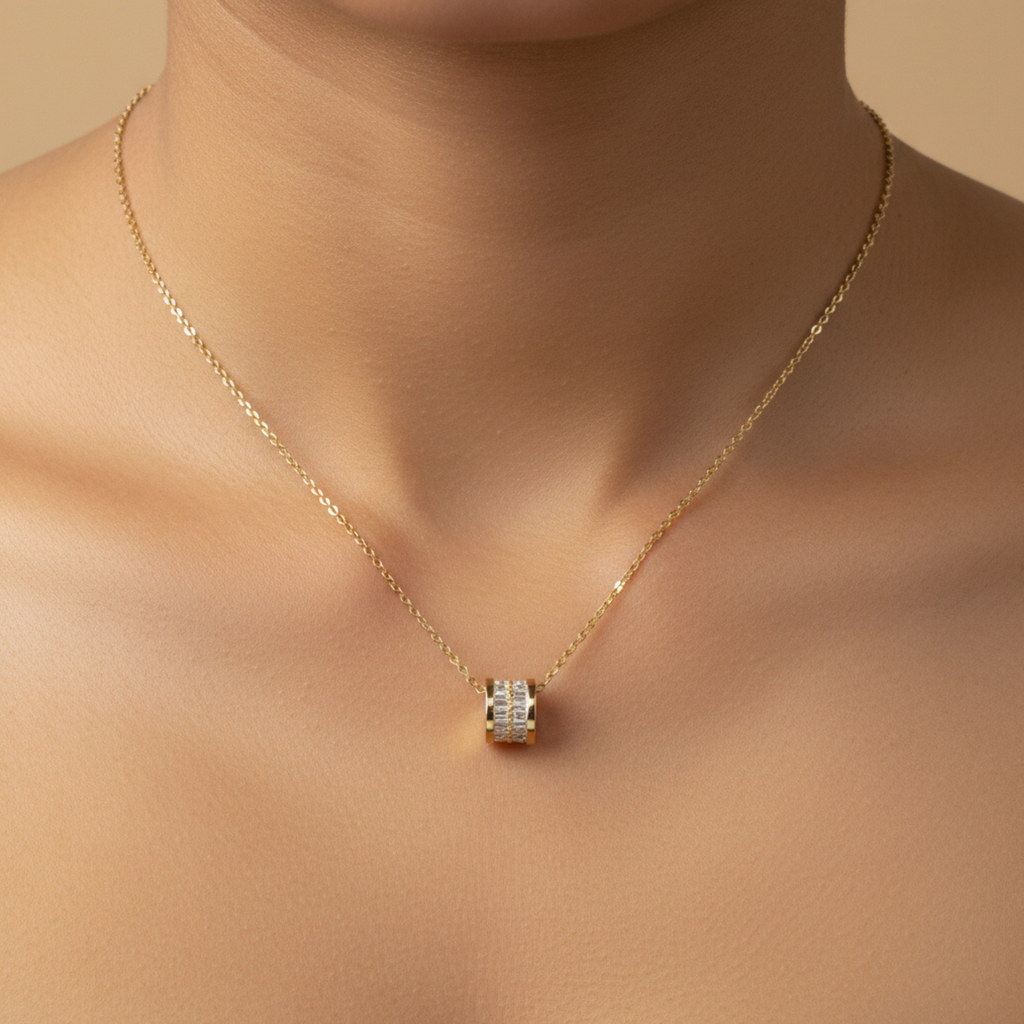 Golden Spark Barrel Pendan