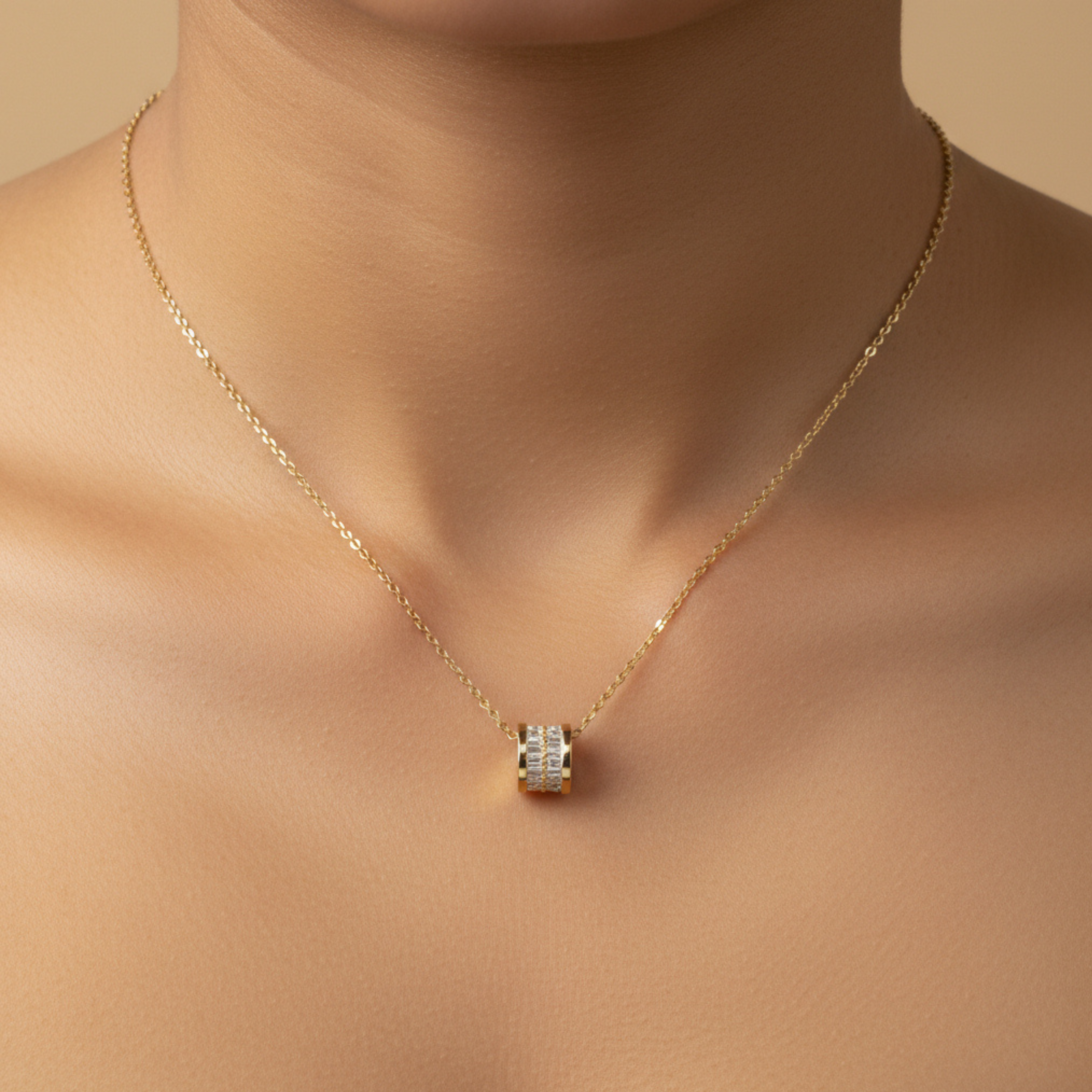 Golden Spark Barrel Pendan