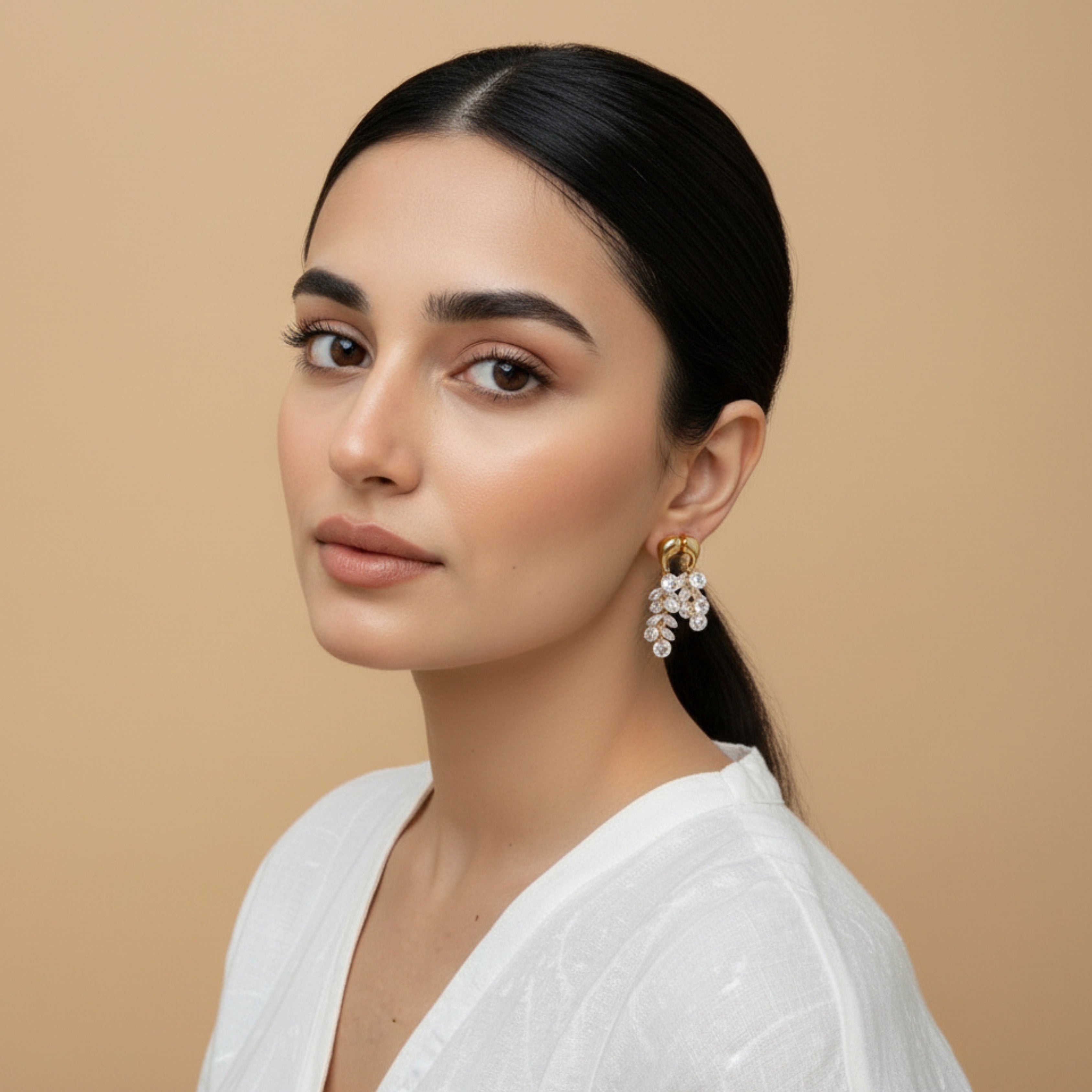Crystal Dewdrop Hoops