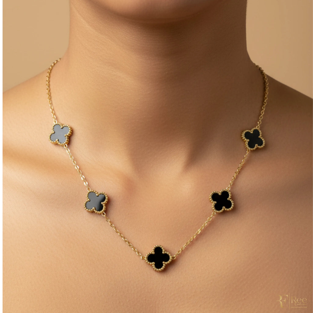 Onyx Multi-Clover Necklace