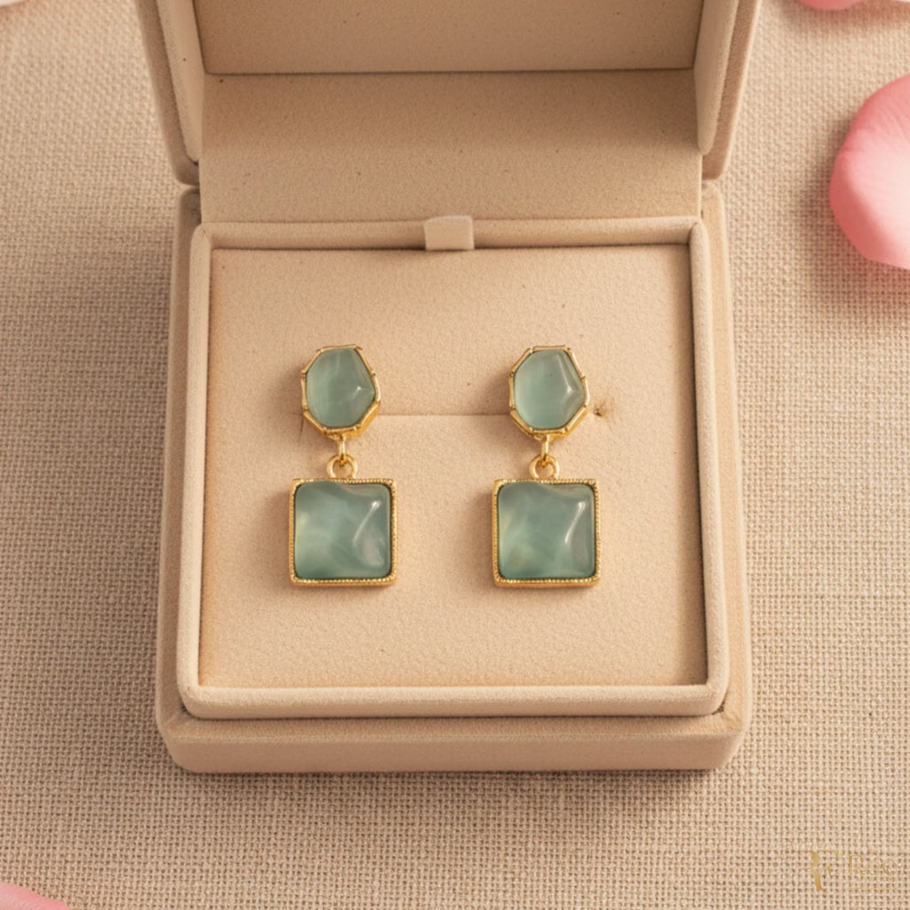 Classic Pastel Stone Drop Earrings