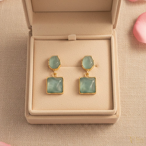 Classic Pastel Stone Drop Earrings