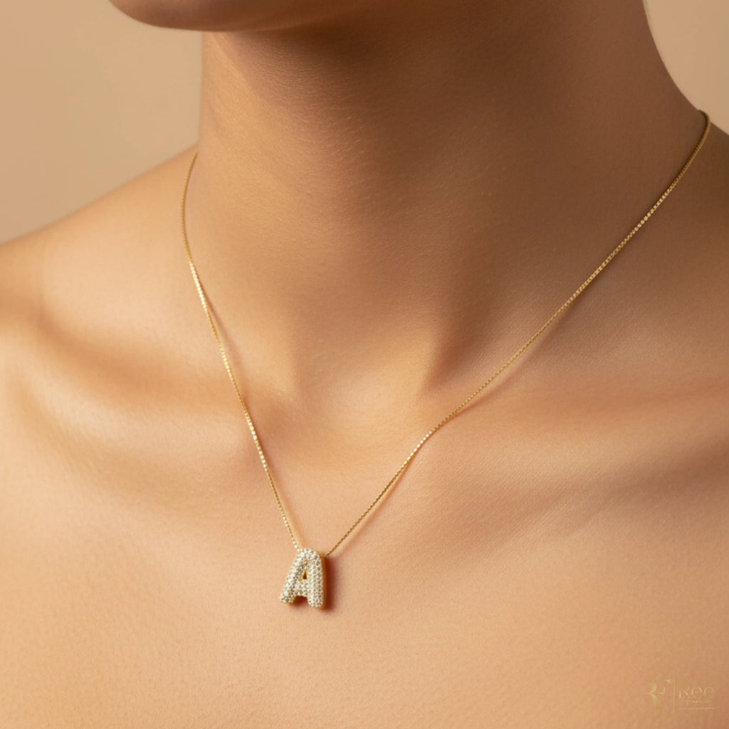 Gold 'A' Initial Necklace