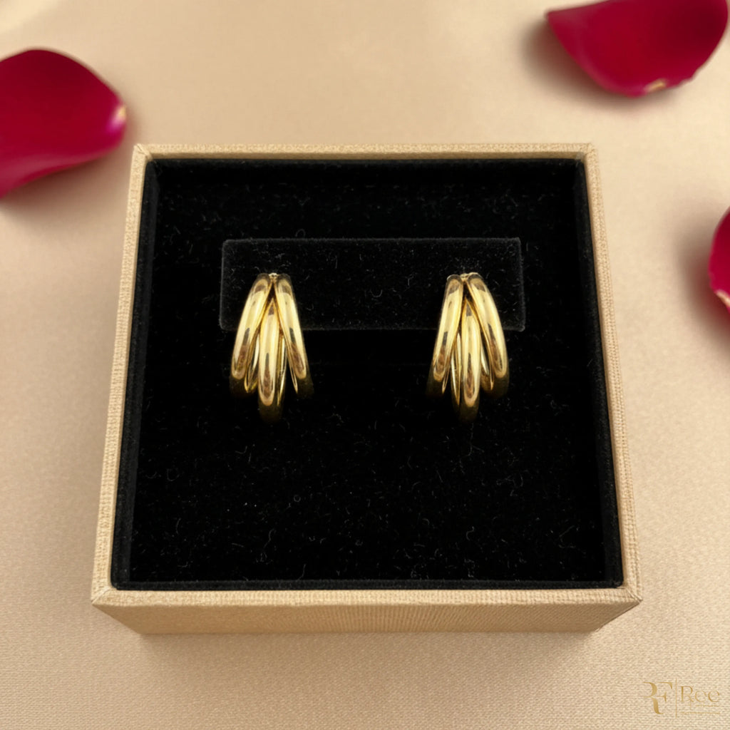 Sculpted Gold Ridge Earrings