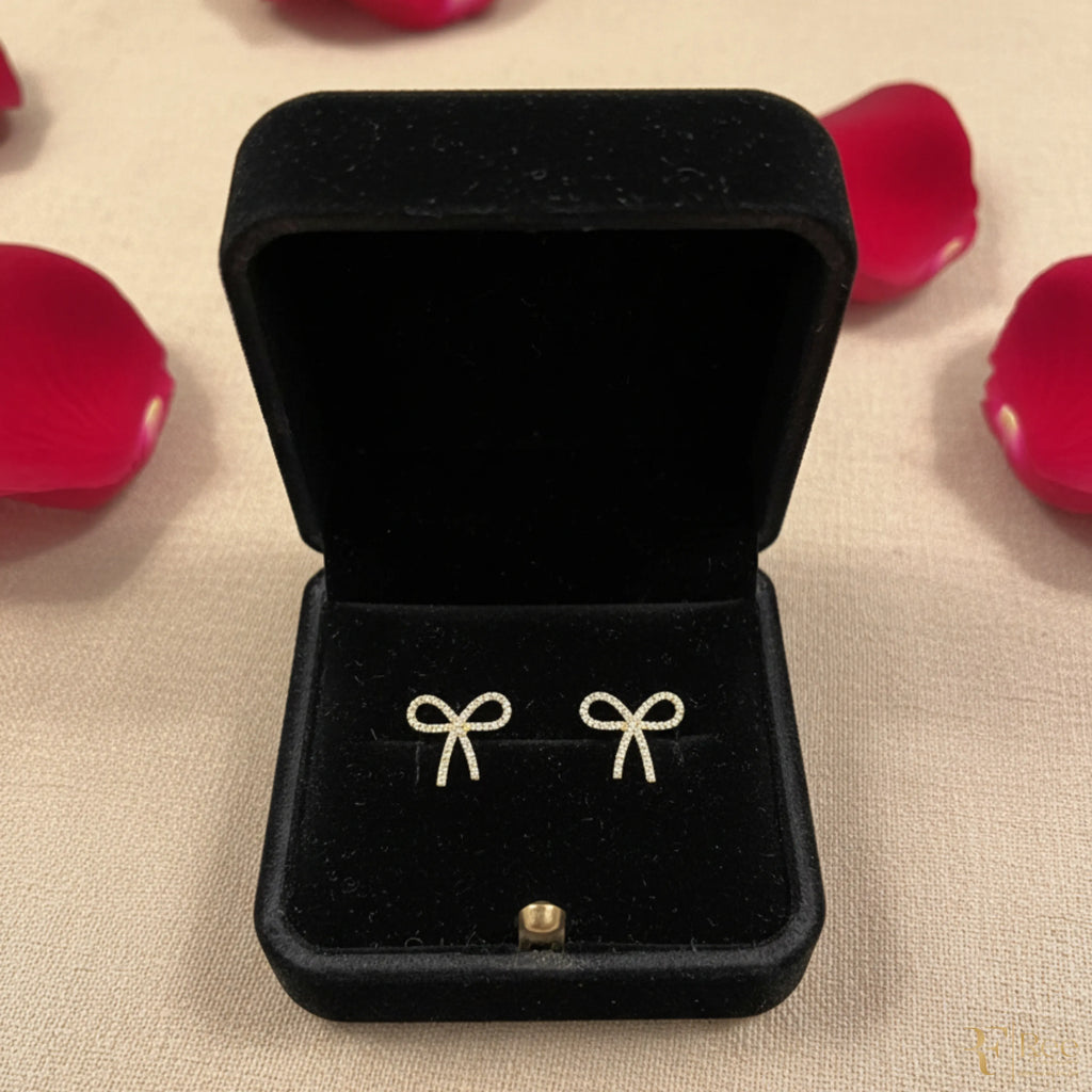 Crystal Bow Knot Stud Earrings