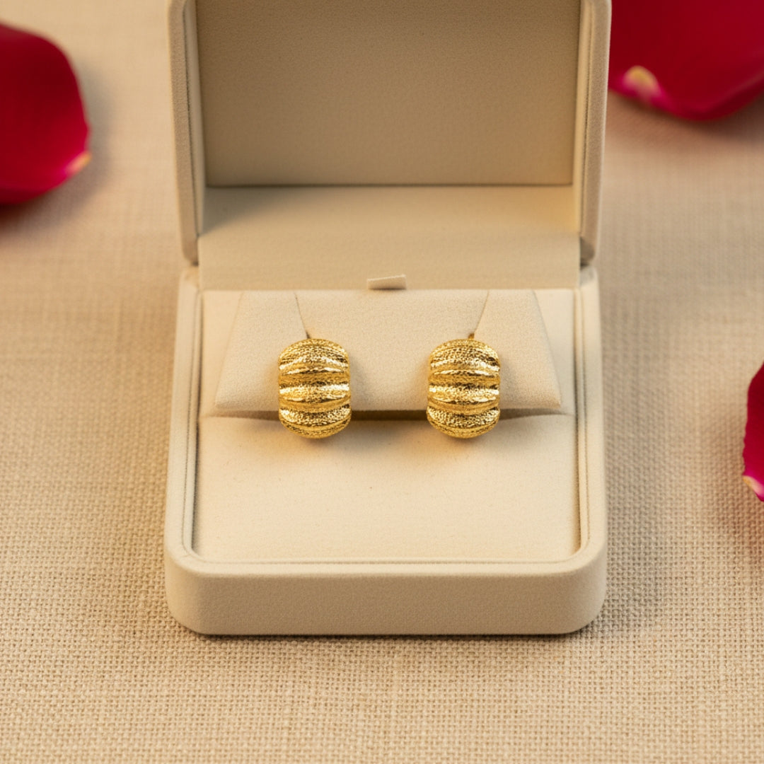 Golden Ripple Stud Earrings