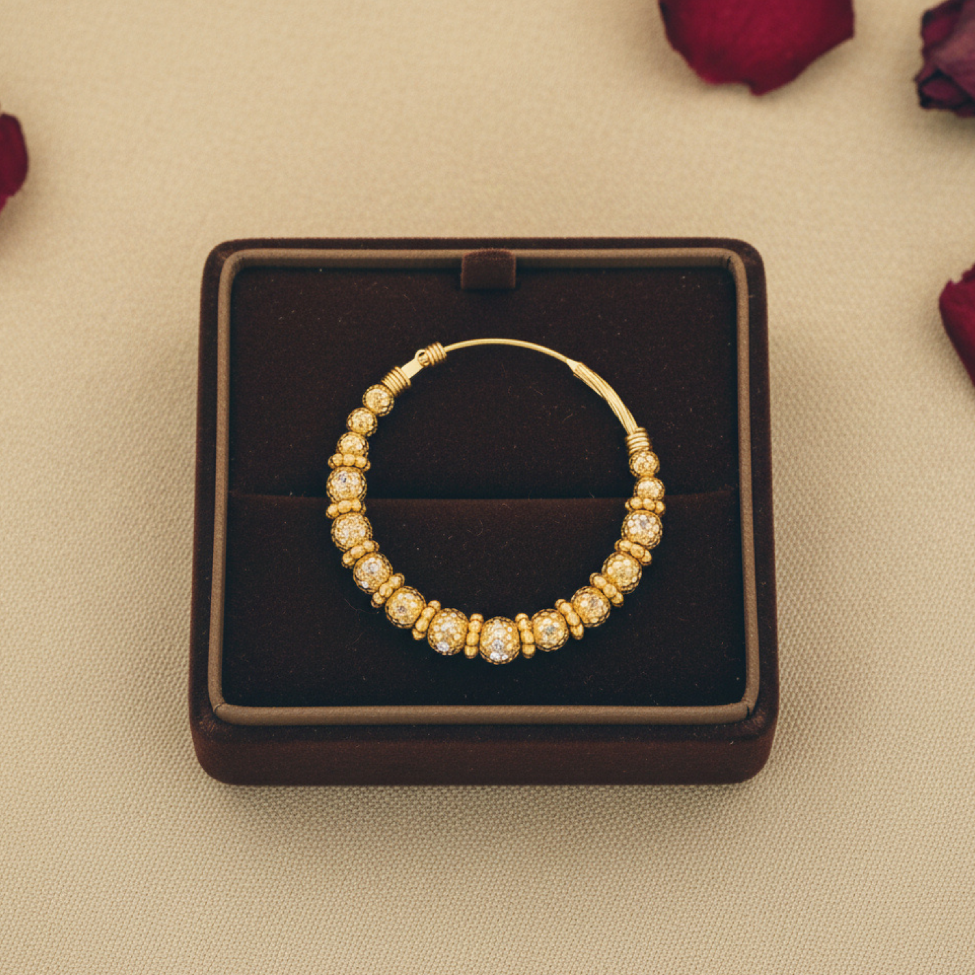 Golden Lattice Hoop Earrings