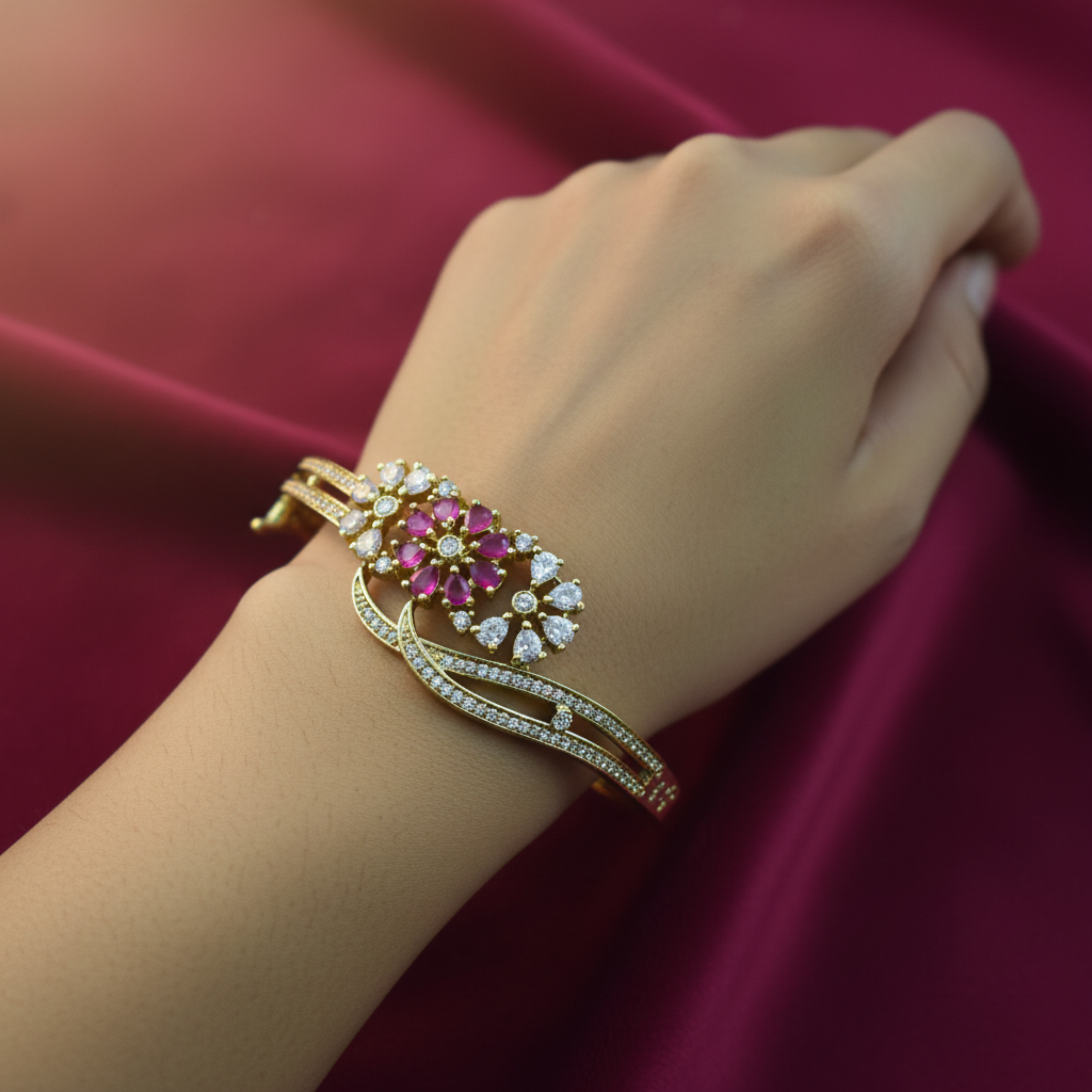 Ruby Bloom Diamond Bracelet