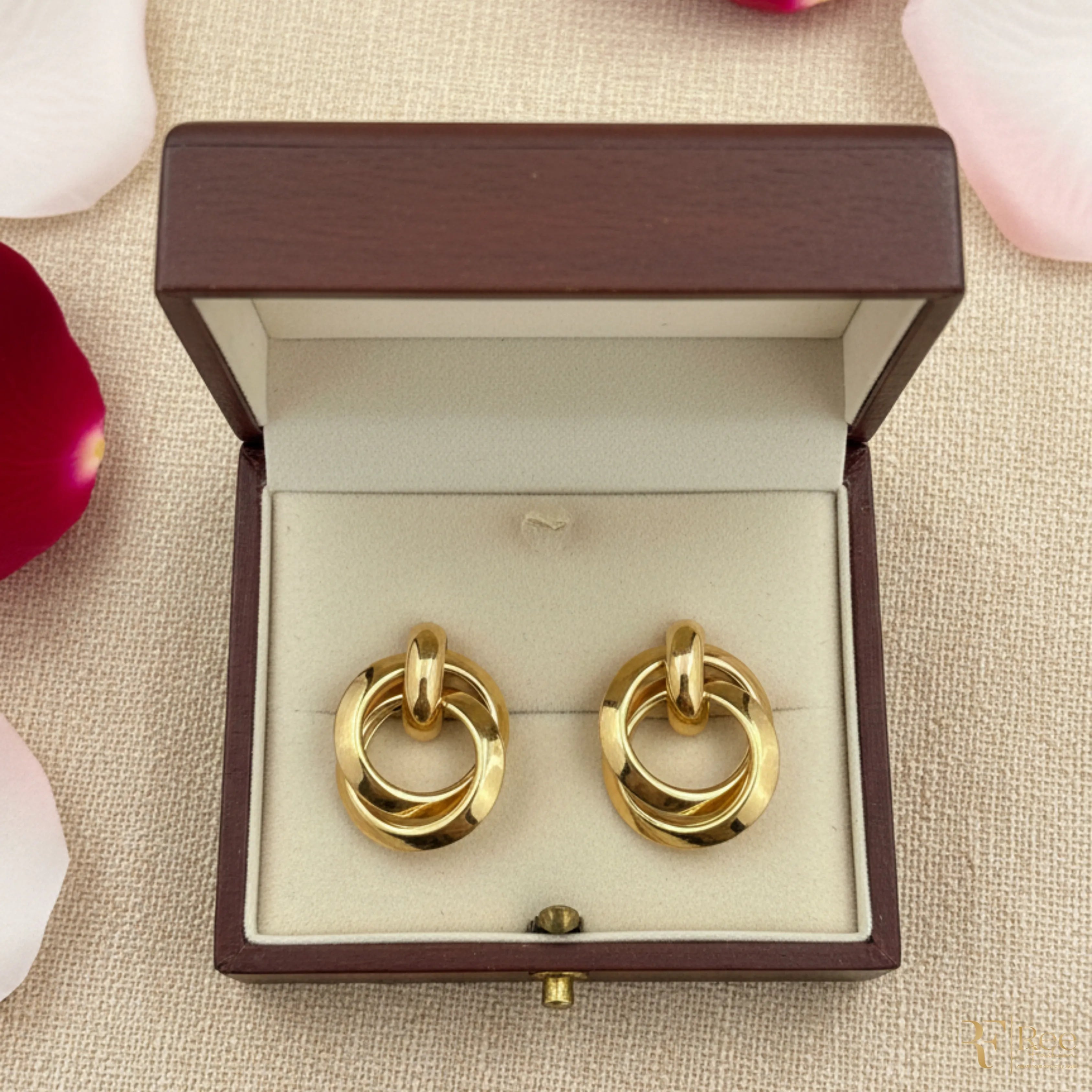 Gold Link Hoop Earrings