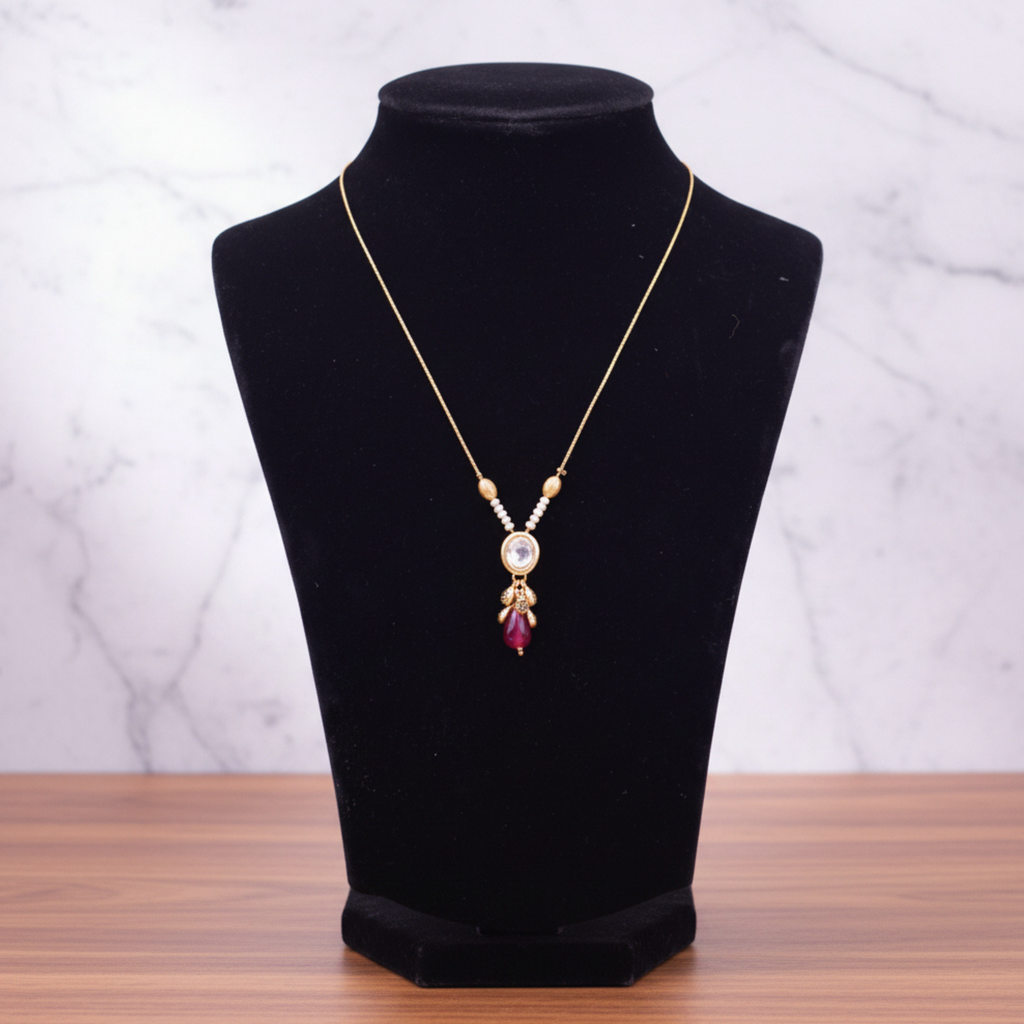 Ruby Dewdrop Pendant Set