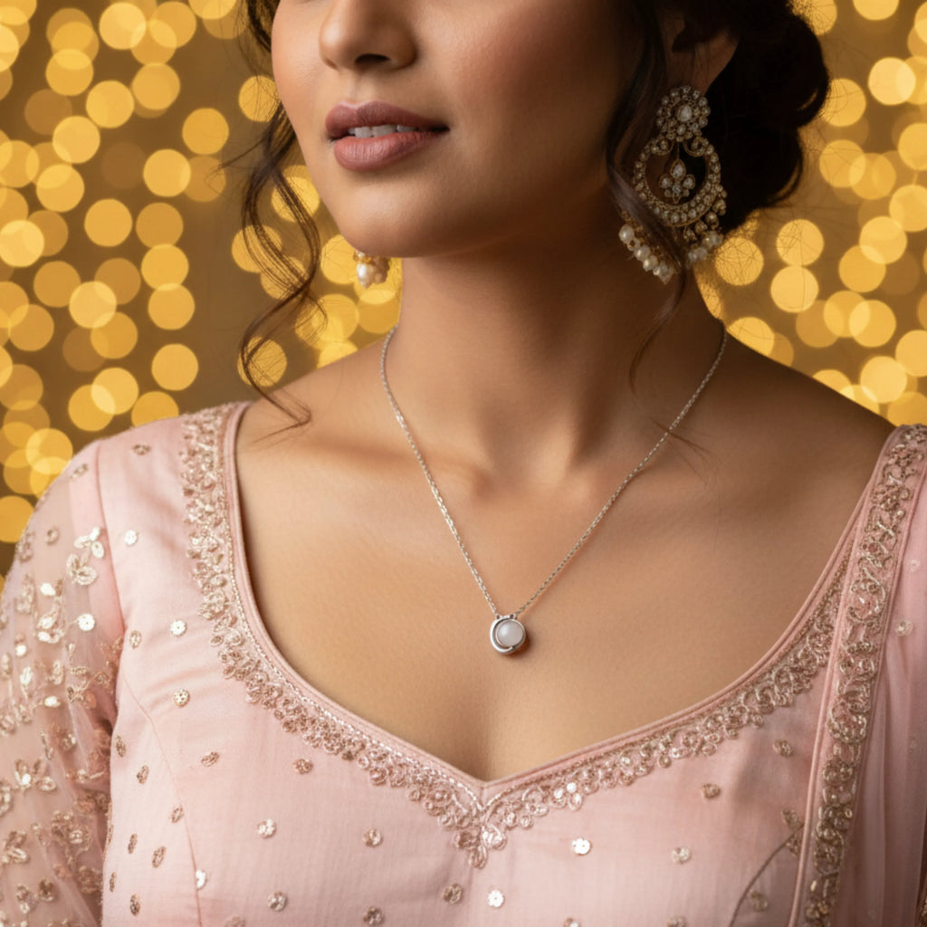 Minimal Pearl Bezel Pendant Necklace