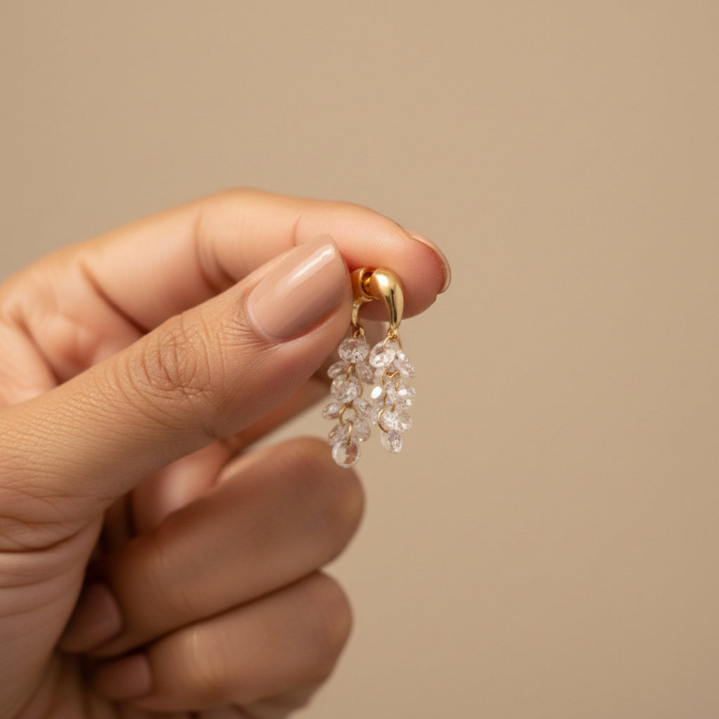 Crystal Dewdrop Hoops