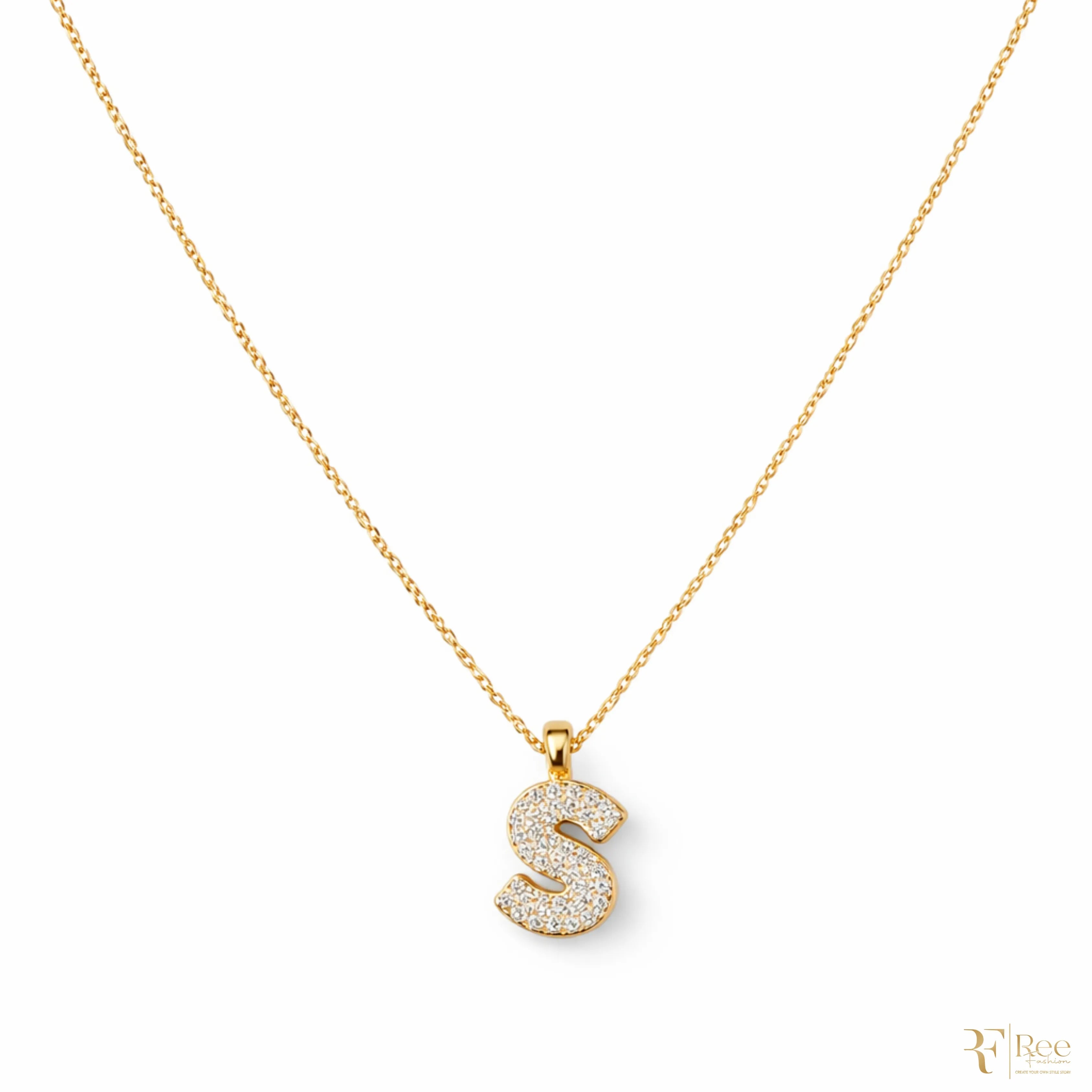 Gold 'S' Initial Necklace