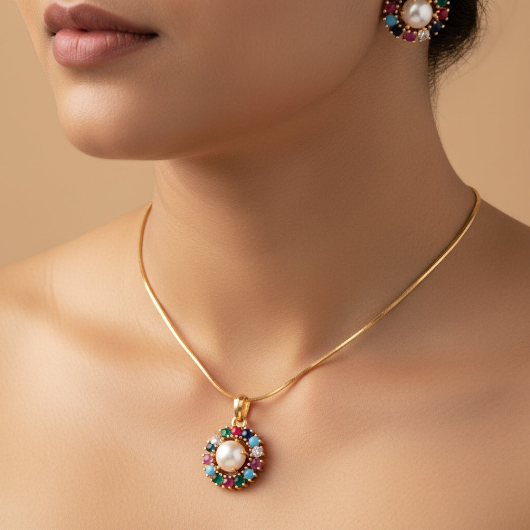 Navratna Pearl Radiance Set