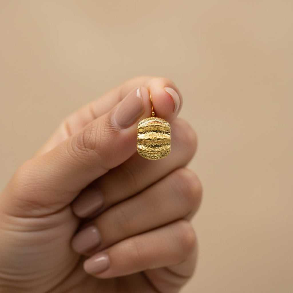 Golden Ripple Stud Earrings