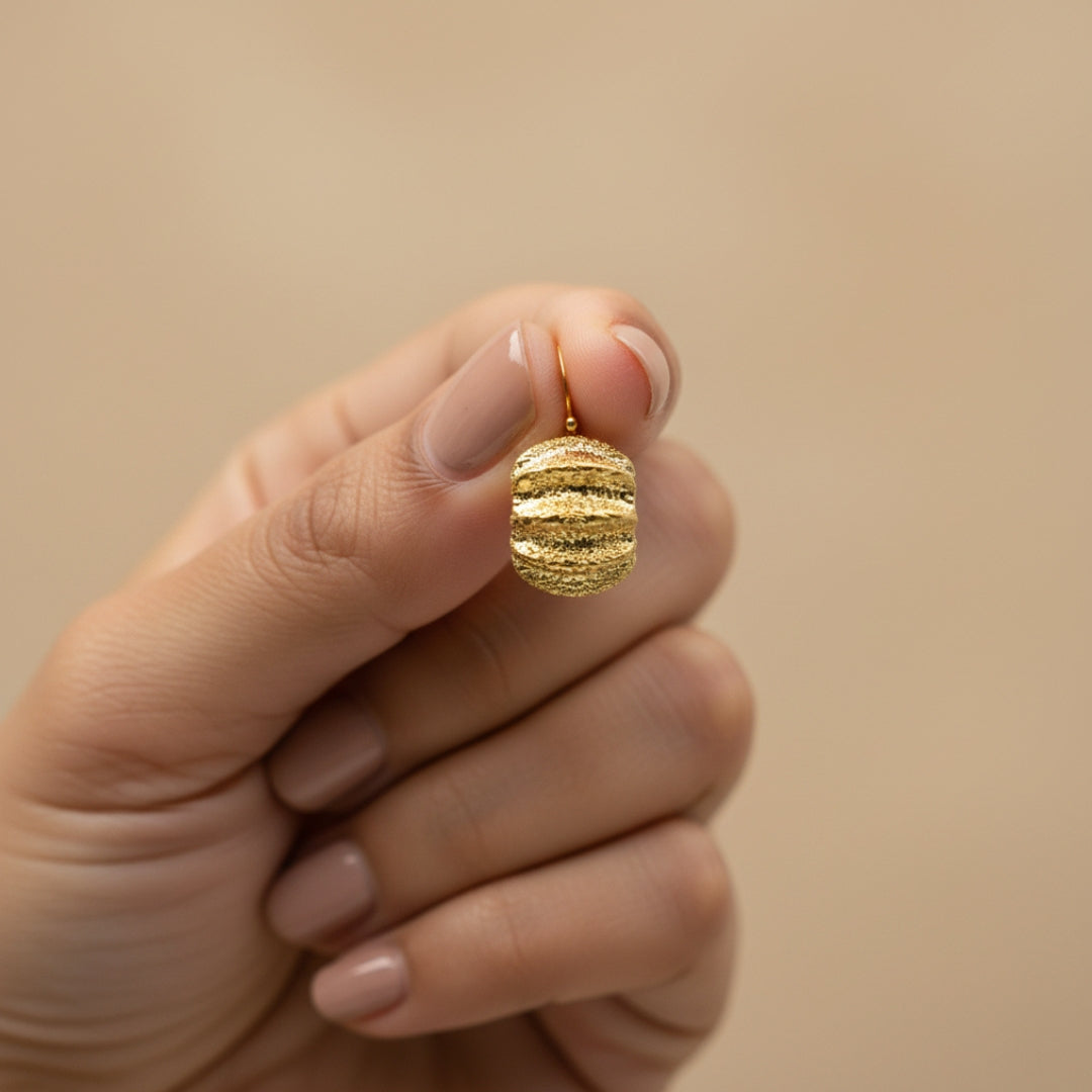 Golden Ripple Stud Earrings