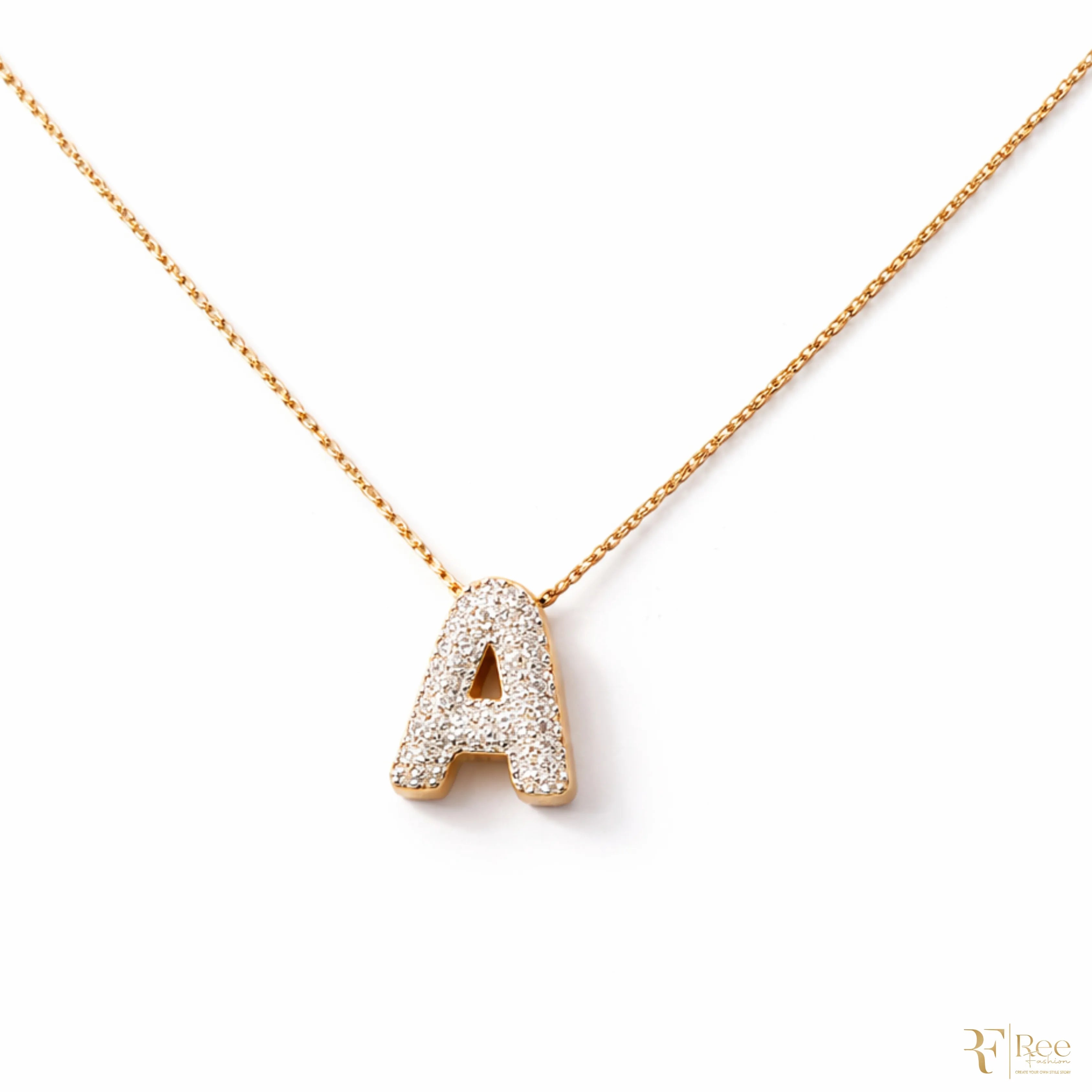 Gold 'A' Initial Necklace