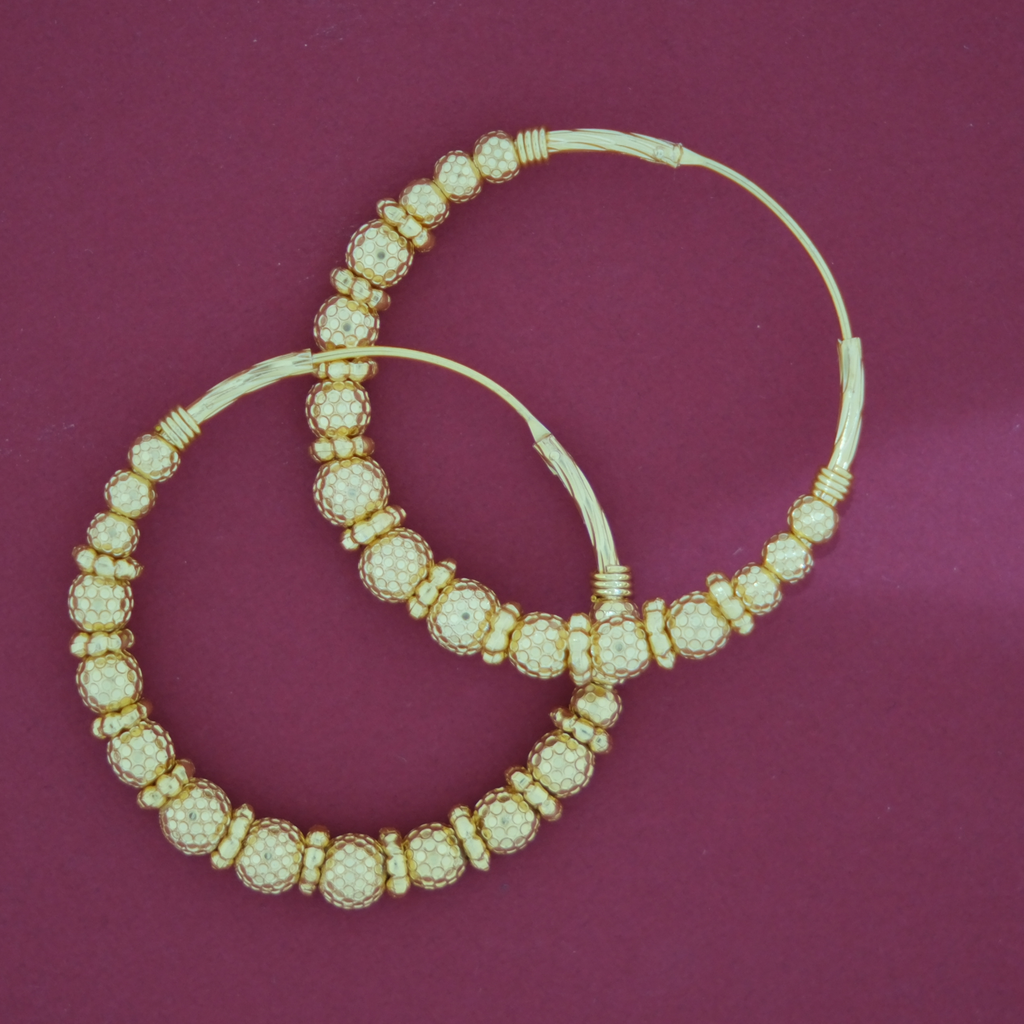 Golden Lattice Hoop Earrings