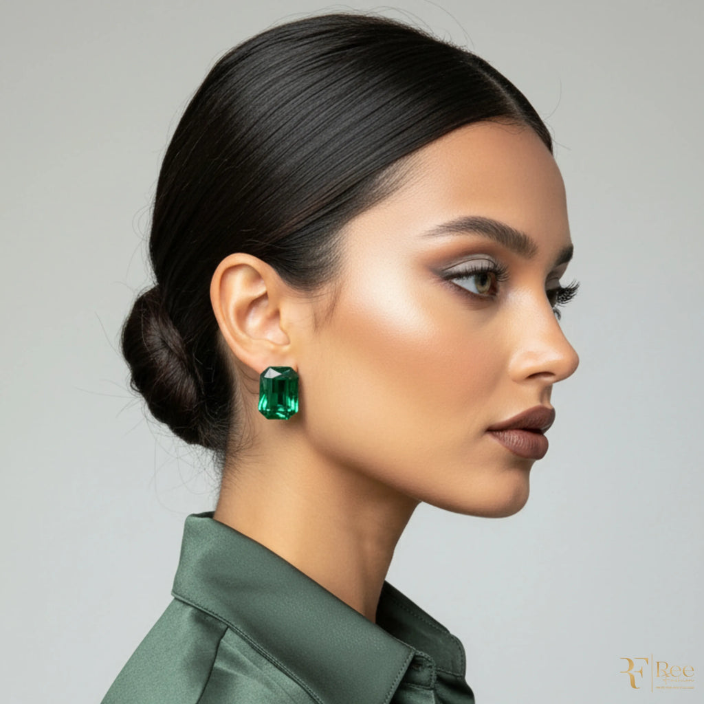 Royal Green Crystal Studs