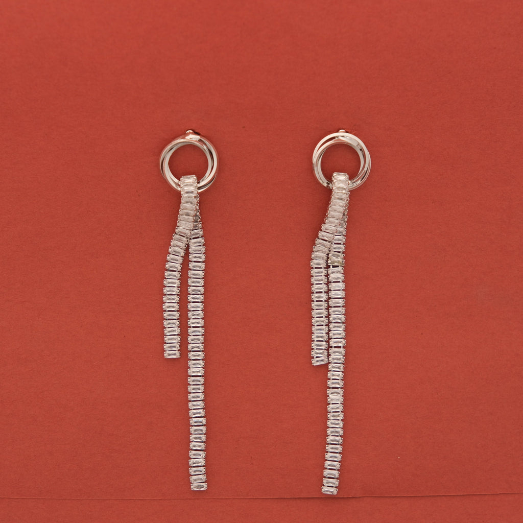 Silver Cascade Loop Earrings